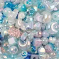 Cuentas DIY de formas mixtas con acabado perlado AB para la joyería hecha a mano - Paquete de 500g / Azul
