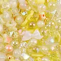 Mezcla de cuentas AB amarillas galvanizadas UV para la creación de joyas DIY - Paquete de 500g / Amarillo