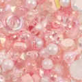 Cuentas iridiscentes rosa con baño AB para creación de joyas DIY y cadenas de móvil - Paquete de 500g / Rosa
