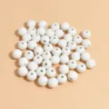 Detalle de cuentas redondas de arcilla polimérica blanca de 8 mm para joyería DIY - 8mm (1800 Piezas) / Blanco