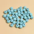 Cuentas redondas de arcilla polimérica azul cielo mate de 8 mm para joyería y pulseras DIY - 8mm (1800 Piezas) / Azul lago