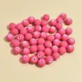 Cuentas redondas de arcilla polimérica rosa mate de 8mm para creación de joyería DIY - 8mm (1800 Piezas) / Rosa rojo