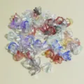 Close-up detail of 11mm frosted AB mixed color flower-shaped acrylic beads for DIY - Frosted AB Color Mix (NO.7)