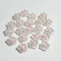 Cuentas de flores acrílicas transparentes de 12mm con centro rosa para joyería DIY - 12mm (500g/Paquete Aprox 900 Piezas) / Rosa