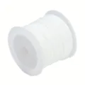Vista detallada de cordón de antelina blanca en carrete para joyería DIY - 5M / Blanco