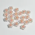 Cuentas de flores acrílicas transparentes de 12mm con centro rosa para joyería DIY - 12mm (900 piezas por paquete) / Naranja