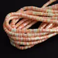 Vue détaillée de perles heishi en pâte polymère de 6mm couleur AB pour bijoux DIY - Mélange Orange Jaune Blanc