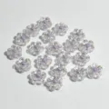 Cuentas de flores de acrílico transparente de 12mm con centro púrpura para joyas DIY - 12mm (500g/Paquete Aprox 900 Piezas) / Púrpura