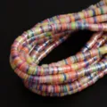 Vibrant 6mm AB rainbow polymer clay disc beads for DIY jewelry making and bracelets - Colorful