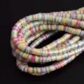 Perles Heishi 6mm en argile polymère arc-en-ciel pour la création de bijoux - Couleurs Mélangées Macaron