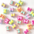 Cuentas de lazo acrílicas de colores para la creación de joyas DIY y manualidades - Lazo / 210 Piezas Por 500g