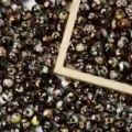 Cuentas de acrílico veteado marrón de 8-10 mm para pulseras DIY y correas de móvil - 8mm/500g (Aproximadamente 1800 Piezas) / Café