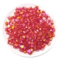 8-11mm iridescent acrylic star beads for DIY bracelet and necklace jewelry making - 100 Pieces Pack (11x10mm) / Red Pentagram