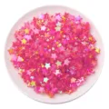 Vibrant iridescent pink star-shaped acrylic beads for DIY handmade jewelry crafts - 100 Pieces Pack (11x10mm) / Rose Red Star