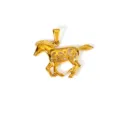 Elegante ciondolo a forma di cavallo in acciaio inossidabile dorato traforato - MT07-Cavallo Traforato-Oro