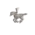 Pendaglio a forma di cavallo in acciaio inossidabile argento con motivo floreale cavo - MT07-Cavallo Traforato-Acciaio