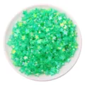 Mint green iridescent acrylic star beads for DIY jewelry making and bracelets - 100 Pieces Pack (11x10mm) / Light Green Star