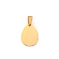 Minimalist gold-plated stainless steel teardrop pendant charm for handmade DIY jewelry. - Flat Water Drop Pendant (NQ01) / Gold