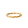 Elegant 18K gold plated stainless steel twisted rope ring for women, minimalist band - Size 6 / Twisted Ring (NRS07) / Gold