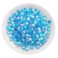 Light blue iridescent star-shaped acrylic beads 8-11mm for DIY jewelry making accessories - 100 Pieces Pack (11x10mm) / Sky Blue Star Print