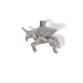 Ciondolo a forma di unicorno alato in acciaio inossidabile argento per gioielli DIY - MT08-Unicorno-Acciaio