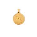 Widder-Sternzeichen-Anhänger aus 18k vergoldetem Edelstahl mit Widder-Relief - Widder / Gold