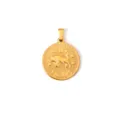 Vintage vergoldeter Edelstahl-Taurus-Sternzeichen-Anhänger mit detaillierter Prägung - Stier / Gold