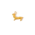 Cute mini 3D dachshund dog pendant in 18K gold plated stainless steel for DIY jewelry. - Dachshund (XG04) / Gold