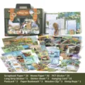 Large capacity vintage oil painting scrapbook material pack with 120 stickers and paper - Vintage Island Oil Painting / 120 Pieces/Pack