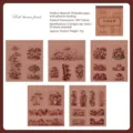 Vintage red-brown mushroom forest stickers for scrapbooking and craft decoration - 红棕森林