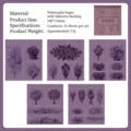 Vintage purple floral sticker sheets for journal scrapbooking decor set of 10 sheets - 墨紫花诗
