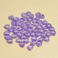 Primer plano de cuentas acrílicas color AB con forma de corazón morado para hacer joyas - 9mm (Aprox. 2700 Piezas) / Púrpura