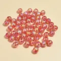 Close-up of 8mm AB iridescent pink acrylic round beads for DIY jewelry making - 8mm / Red