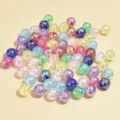 Colorful iridescent AB acrylic round beads for DIY bracelet jewelry making - 8mm / Multicolor