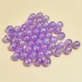 Close-up detail of 8mm purple AB iridescent acrylic round beads for DIY jewelry making - 8mm / Purple