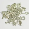 Detailed shot of assorted silver plated charms for DIY jewelry making and crafts - 16mm (1800 Pieces/500g) / White K/Silver