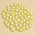 Detalle de accesorios de joyería DIY de cuentas en forma de estrella amarilla y blanca de 8 mm. - Juego de 50 piezas / Amarillo