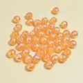 Translucent 8mm AB orange acrylic round loose beads for DIY jewelry bracelet making accessories - 8mm / Orange