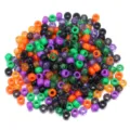 Bunte Halloween Acrylperlen 9x6mm Mischfarben Set für DIY Schmuck Basteln Zubehör - 1800 Stück/Packung / Halloween Glitzer Mix