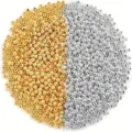 Cuentas espaciadoras redondas de metal en oro y plata para la creación de joyas DIY - 4mm / Paquete de 500g / Dorado