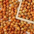 Cuentas de acrílico agrietado naranja y amarillo de Halloween para accesorios de joyas - 500g/8mm/1800 Piezas/Pack / Naranja
