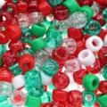 Festliche 9x6mm Acrylperlen mit großem Loch für weihnachtlichen DIY-Schmuck Mix - 1800 Stück/Packung / Weihnachten Glitzer Mix