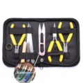 Kit complet de 8 outils de fabrication de bijoux avec pinces jaunes et étui de rangement - Ensemble de 8 Pièces / Jaune