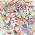 Cuentas acrílicas mixtas de 3-10 mm en forma de mariposa para joyería artesanal - Paquete de 500g / Multicolor