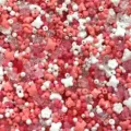Cuentas de acrílico rosa y blanco 3-10mm para creación de joyas DIY y colgantes móvil - Rojo