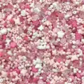 Mezcla de cuentas acrílicas rosa y blanco de 3-10 mm con formas de flores y estrellas para DIY - Rosa