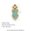 Detail of a blue enamel bikini pendant in stainless steel with 18K gold plating. - Blue Star Bikini Style (XJ14)