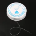 Hilo elástico transparente para abalorios y creación de joyas artesanales DIY - 0,4 mm / Etiqueta Azul