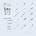 Vintage blauwe veer en pijl PET stickers set voor scrapbooking en journaling, 30 stuks - 30 Vellen / Azuurblauwe Memo