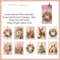 Pink Rose Christmas relief textured paper for scrapbooking, set of 10 sheets with unique designs - 10 Sheets Set / Pink rose christmas